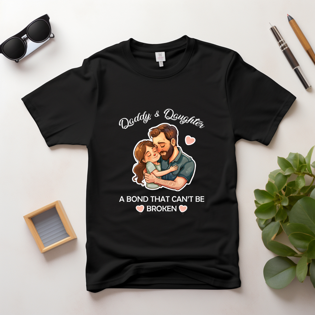 Daddy & Daughter A Bond that Can't be Broken Black T Shirt