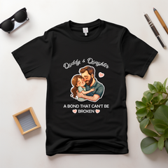 Daddy & Daughter A Bond that Can't be Broken Black T Shirt