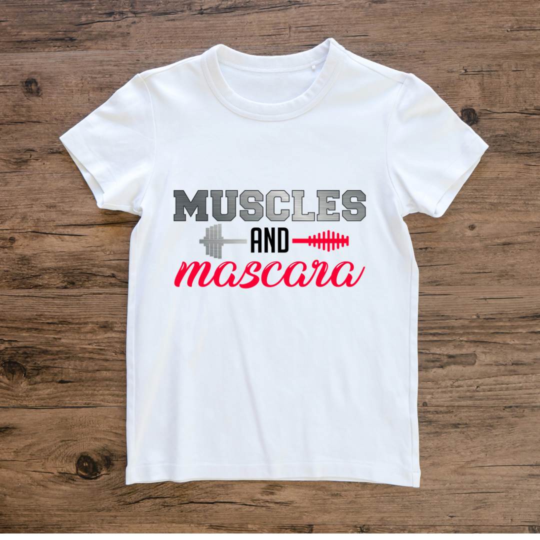 Muscles And Mascara White T Shirt