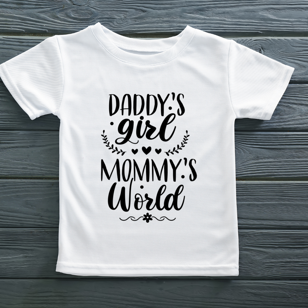 Daddy's Girl Mommy's World White T Shirt