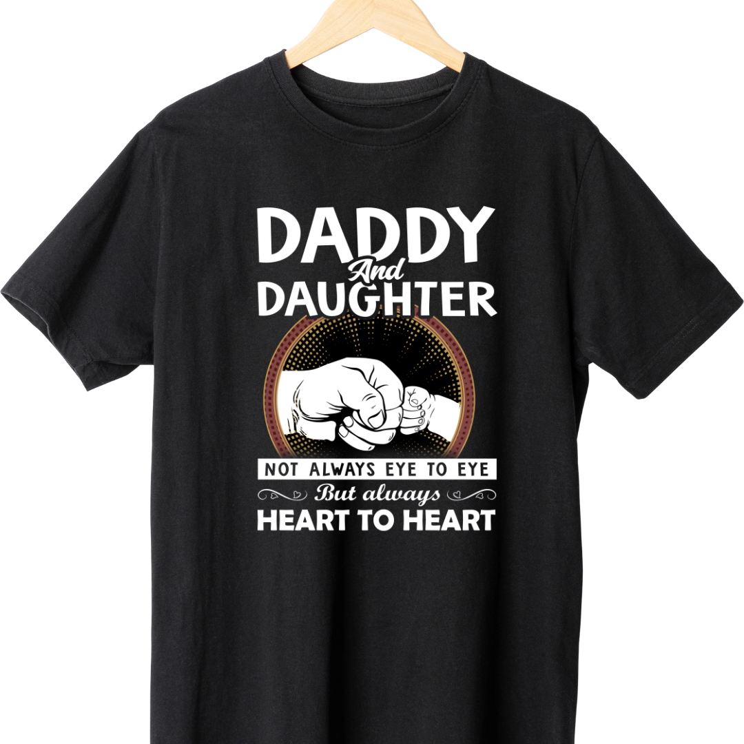 Daddy Daughter Not Always Eye to Eye Black T Shirt