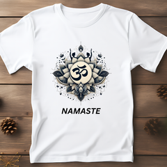 Om Namaste White T Shirt for Yoga